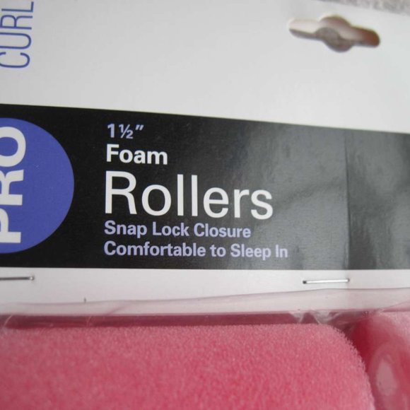 6 Hot Tools 1 1/2" Foam Rollers Hair Curlers Snap Lock Closure Sleep In Pro Curl - Picture 2 of 8